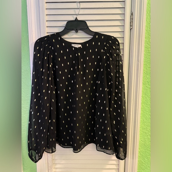 Nine West Black Blouse with White Accents - Picture 1 of 3